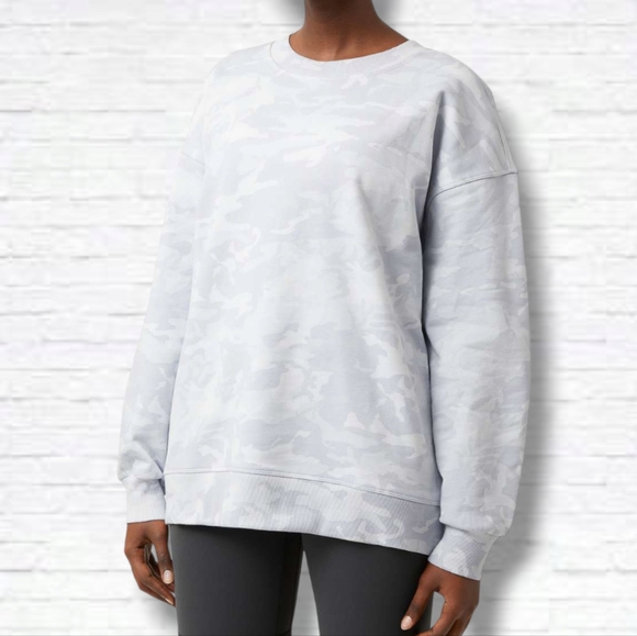 lululemon athletica Tops - Lululemon Perfectly Oversized Crew in Incognito Camo Alpine White Multi Size 6